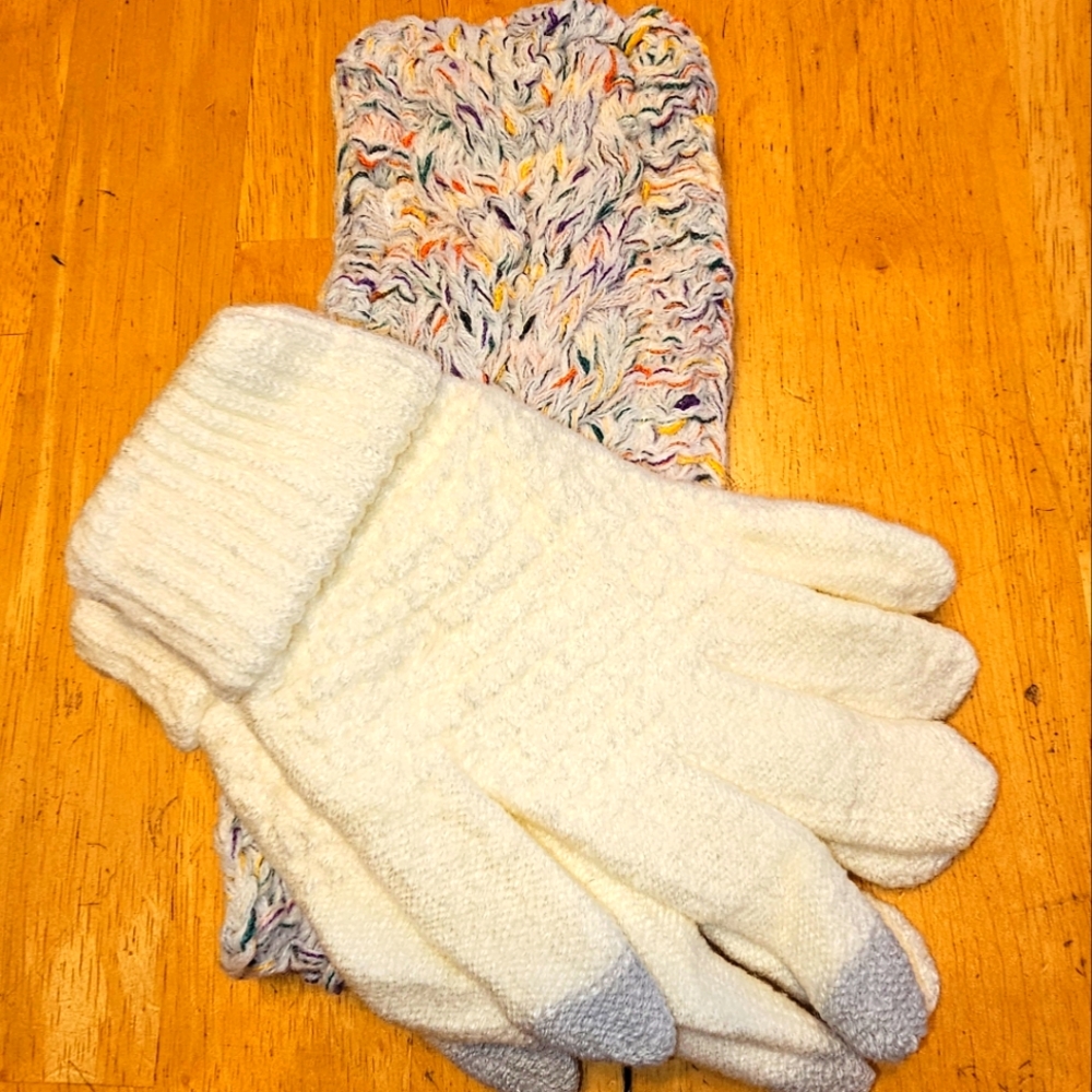 Cable Knit Headband & Touch Screen Knit Gloves 🧤🧣